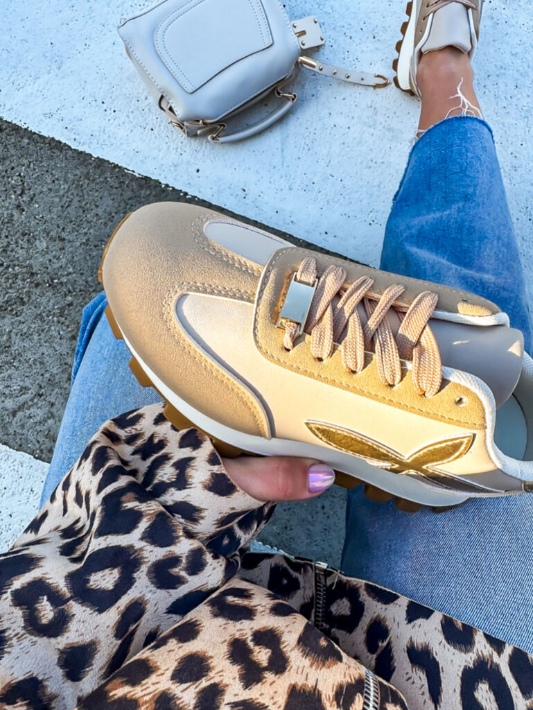 Dámske tenisky so zlatým doplnkom JILIAN - next