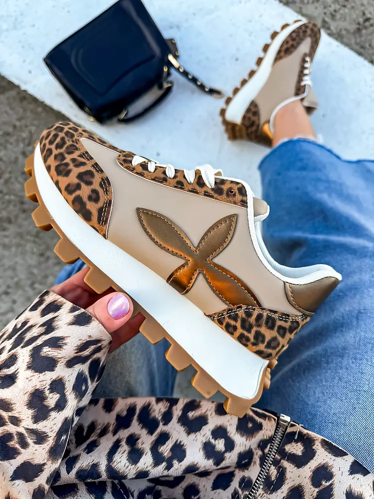 Dámske tenisky so zlatým doplnkom JILIAN