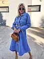 Dlhé denim šaty na gombíky s opaskom ROSAMUND