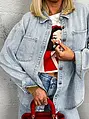 Denim košeľa zdobená kamienkami JADYS