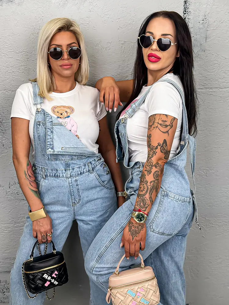 Modré wide-leg rifle na traky  - next