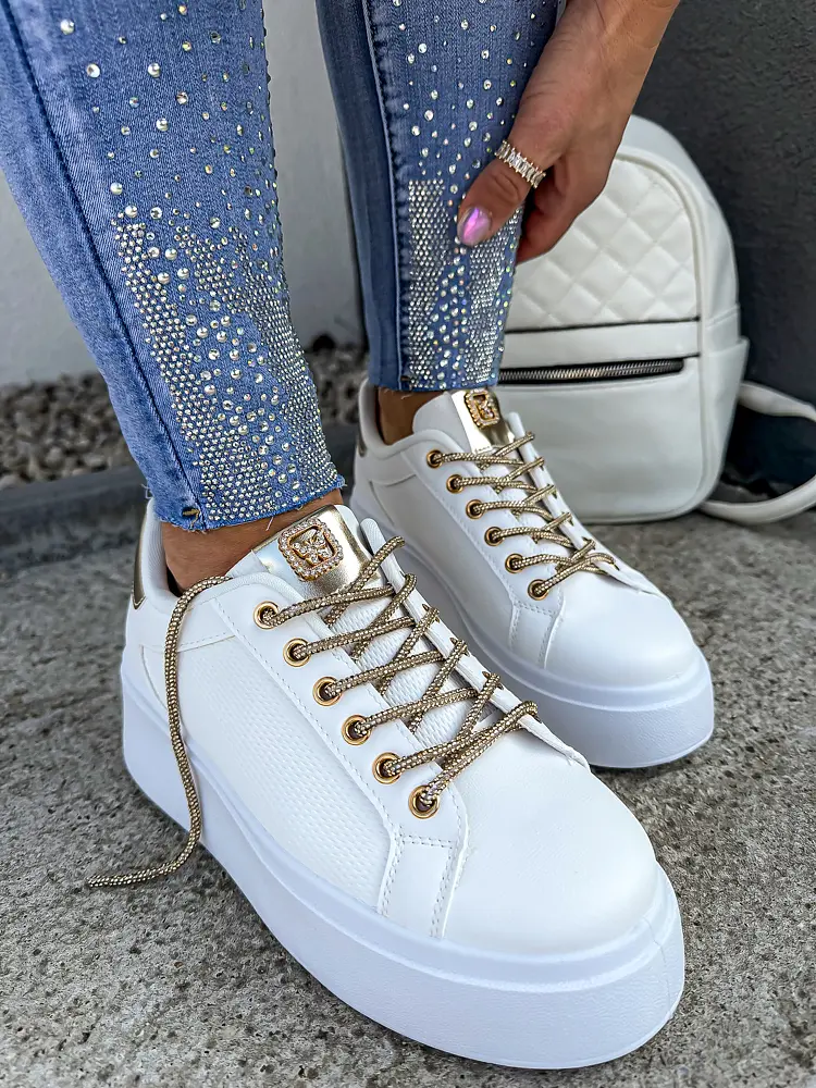 Platformové tenisky zdobené kamienkami VALERIE-