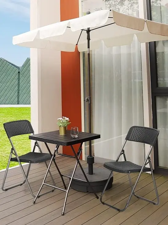 Bistro set z imitácie ratanu 3v1 - stôl + 2 stoličky - next