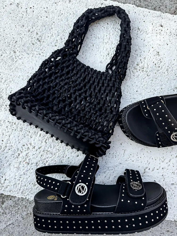 Čierna makramé kabelka ALEISHA - next