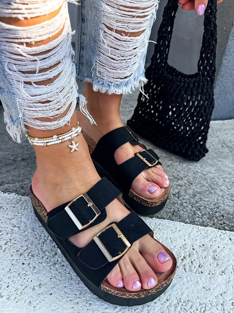 Čierne platformové šľapky MARITZA-