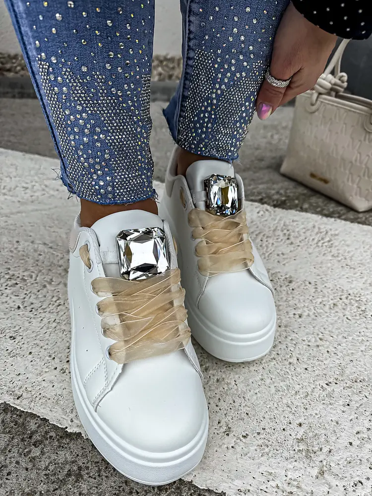 Biele platformové tenisky s ozdobou MAIDA- - next