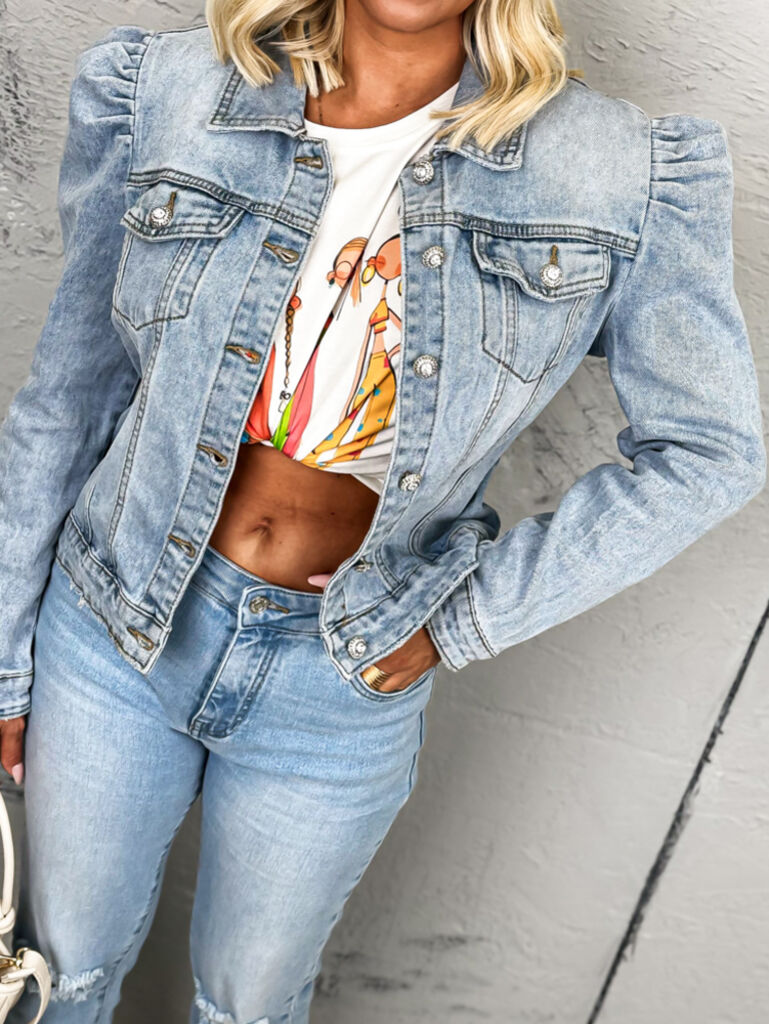 Krátky denim kabát MILJANA