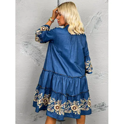 Elegantné vyšívané oversized šaty AMAYA veľkosť: one size