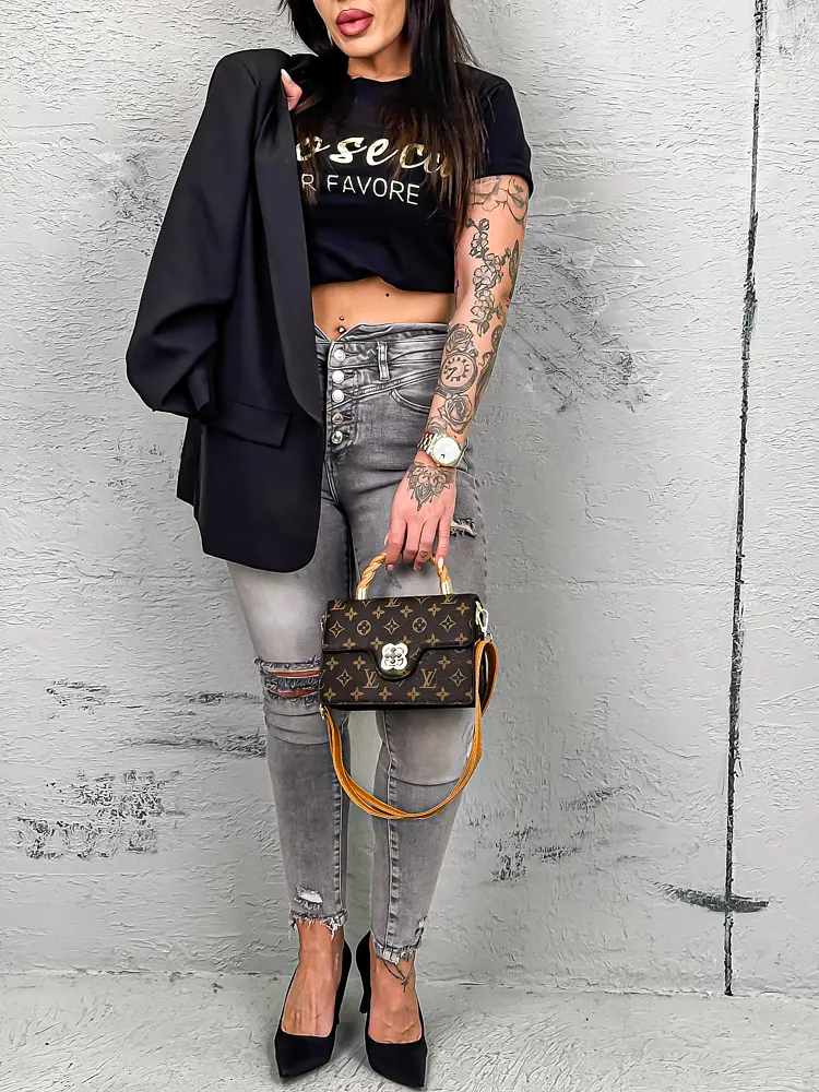 Roztrhané skinny rifle s vysokým pásom - next