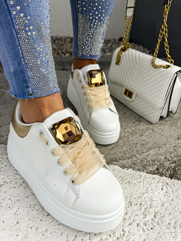 Biele platformové tenisky s ozdobou MAIDA - next