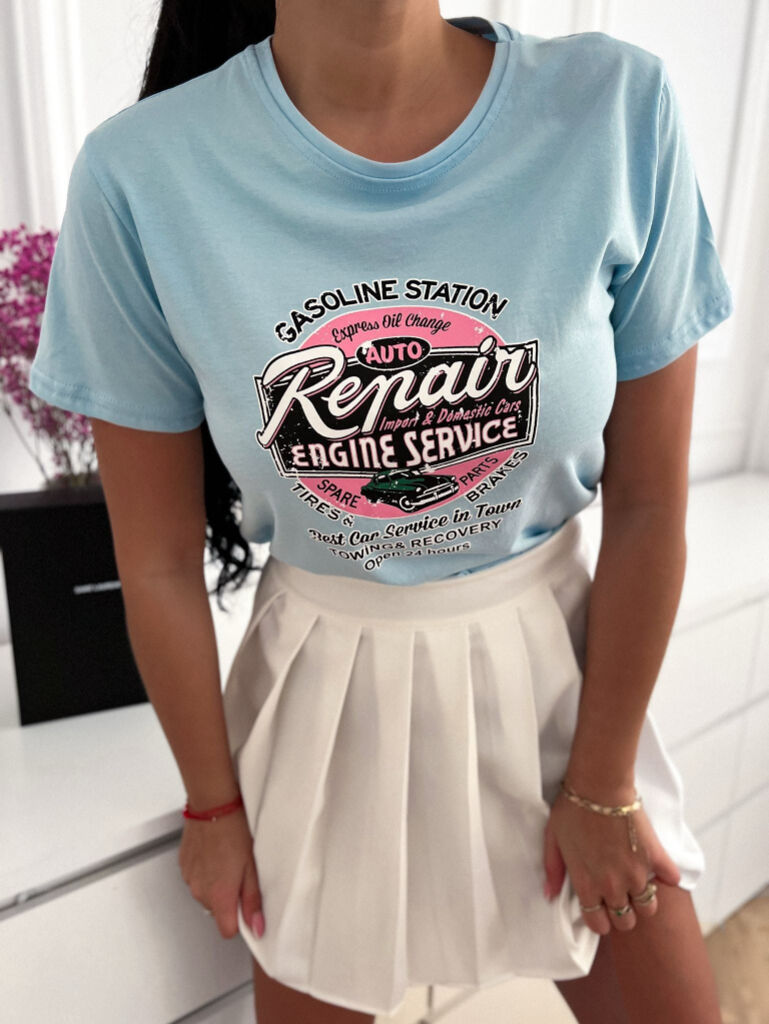 Modré tričko s potlačou NARLA