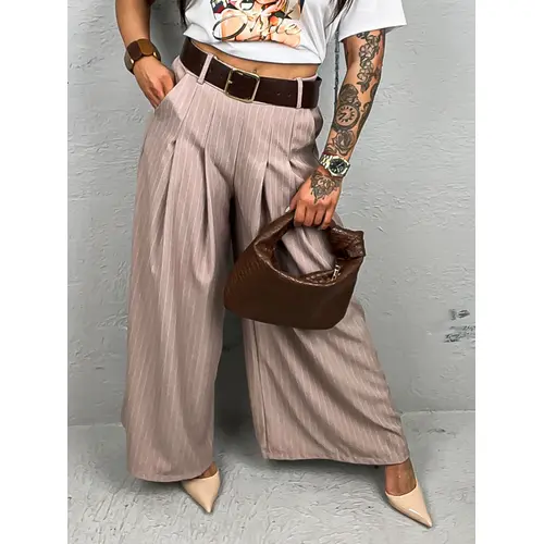 Elegantné wide-leg nohavice s opaskom MOINA veľkosť: one size