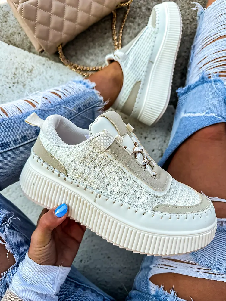 Béžové tenisky na platforme LEONIE+