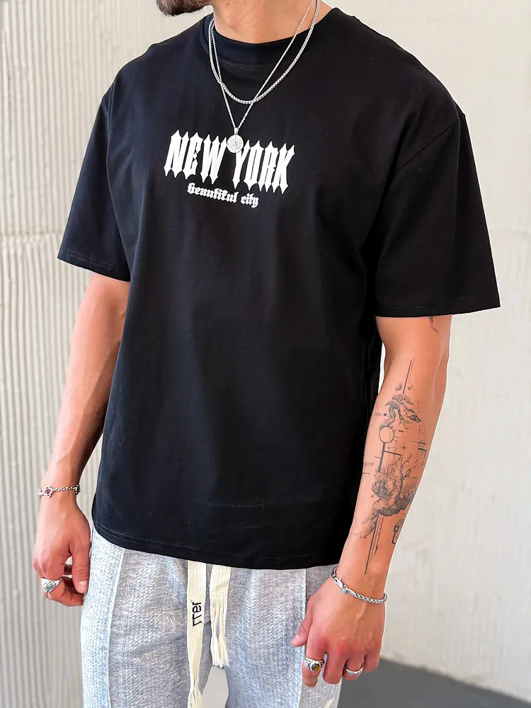 Čierne pánske tričko s potlačou  - next