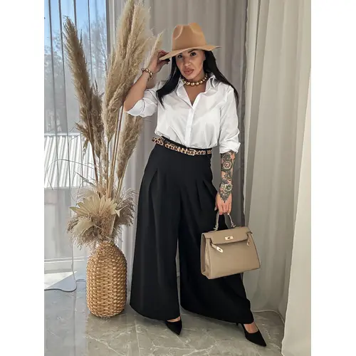 Elegantné wide-leg nohavice NELMA veľkosť: one size