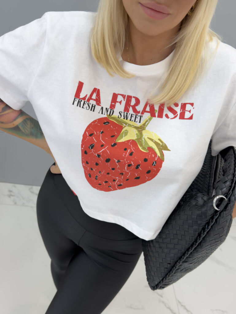 Biele crop-tričko s potlačou JARKA - next