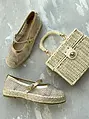 Sandále zdobené kamienkami v štýle espadrille SERYL