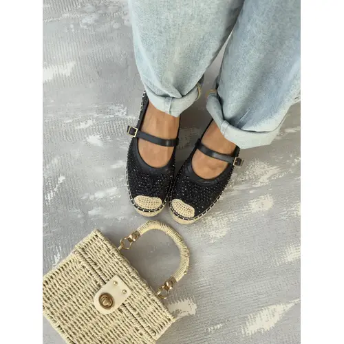 Sandále zdobené kamienkami v štýle espadrille SERYL veľkosť: 37