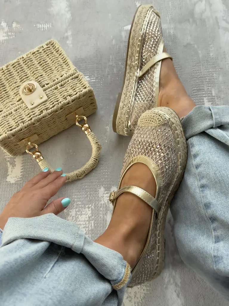 Sandále zdobené kamienkami v štýle espadrille SERYL - next