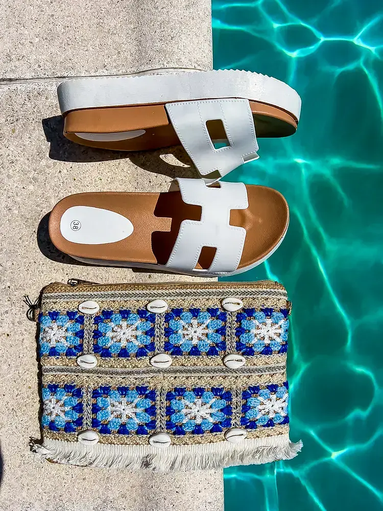 Biele platformové šľapky LUNNA - next