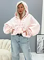 Svetloružová mikina na zips s kapucňou DIXIE