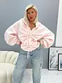 Svetloružová mikina na zips s kapucňou DIXIE