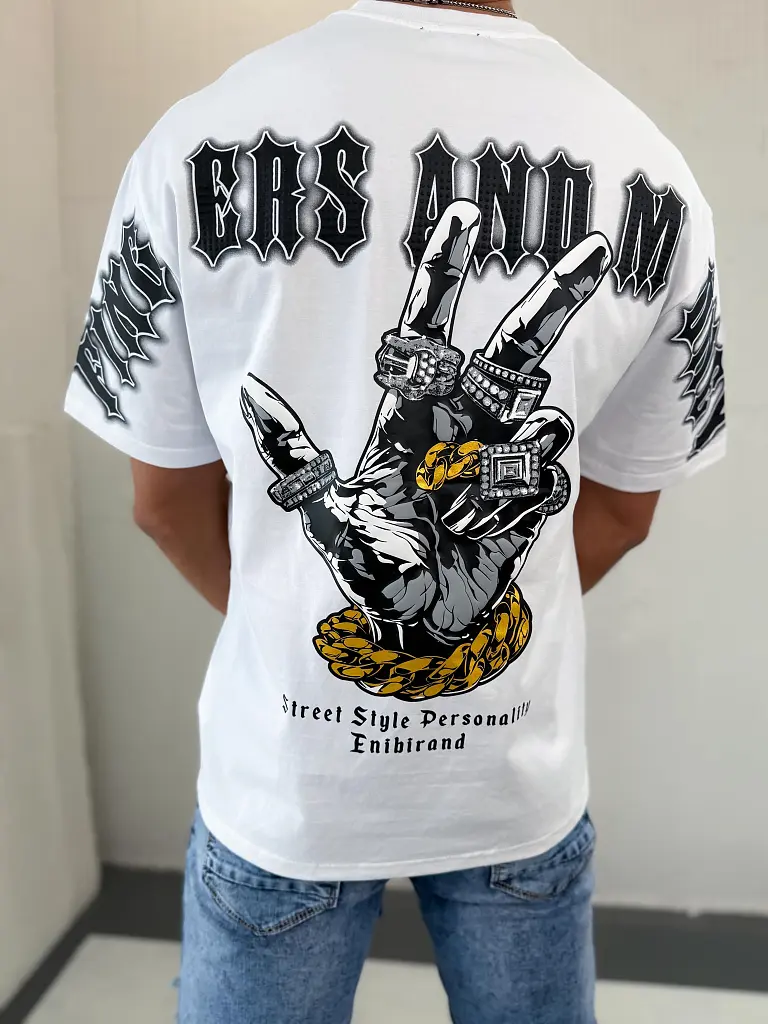 Biele pánske tričko s potlačou - next