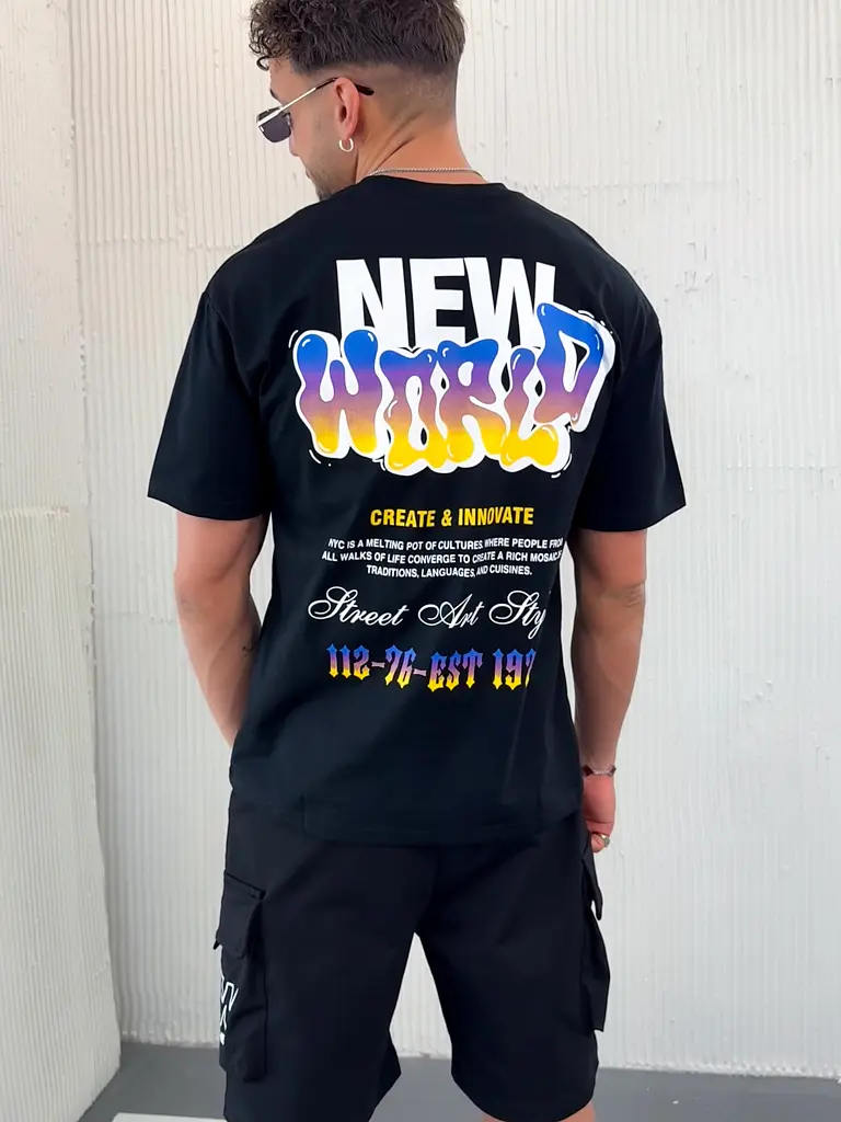 Čierne pánske tričko s potlačou