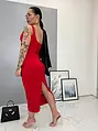 Dlhé elastické červené šaty ALMA