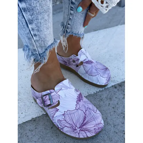 Vzorované zdravotnícke šľapky HIBISCUS veľkosť: 36