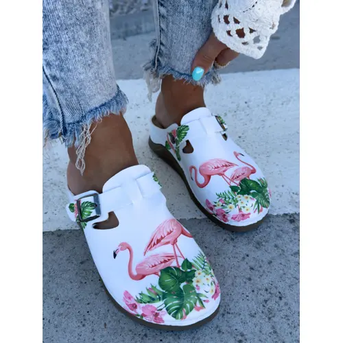 Vzorované zdravotnícke šľapky FLAMINGO veľkosť: 37
