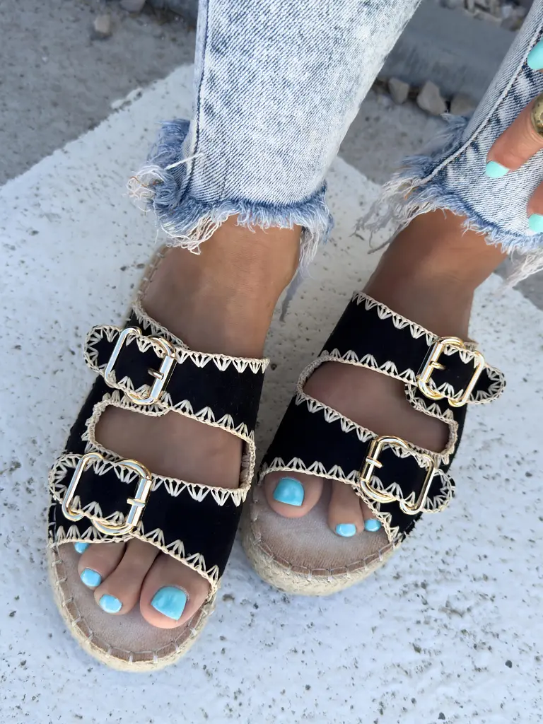 Čierne platformové šľapky ALETTA- - next