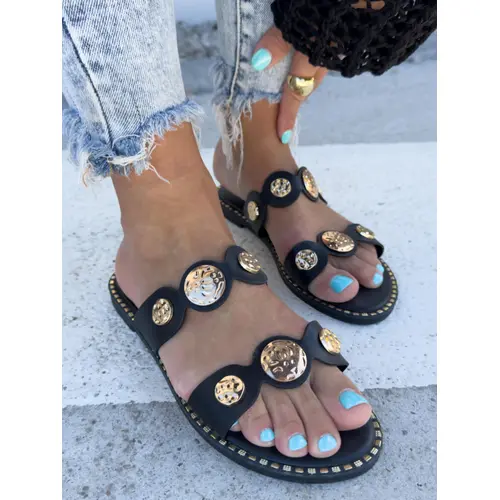 Dámske šľapky so zlatými ozdobami DARLA veľkosť: 37