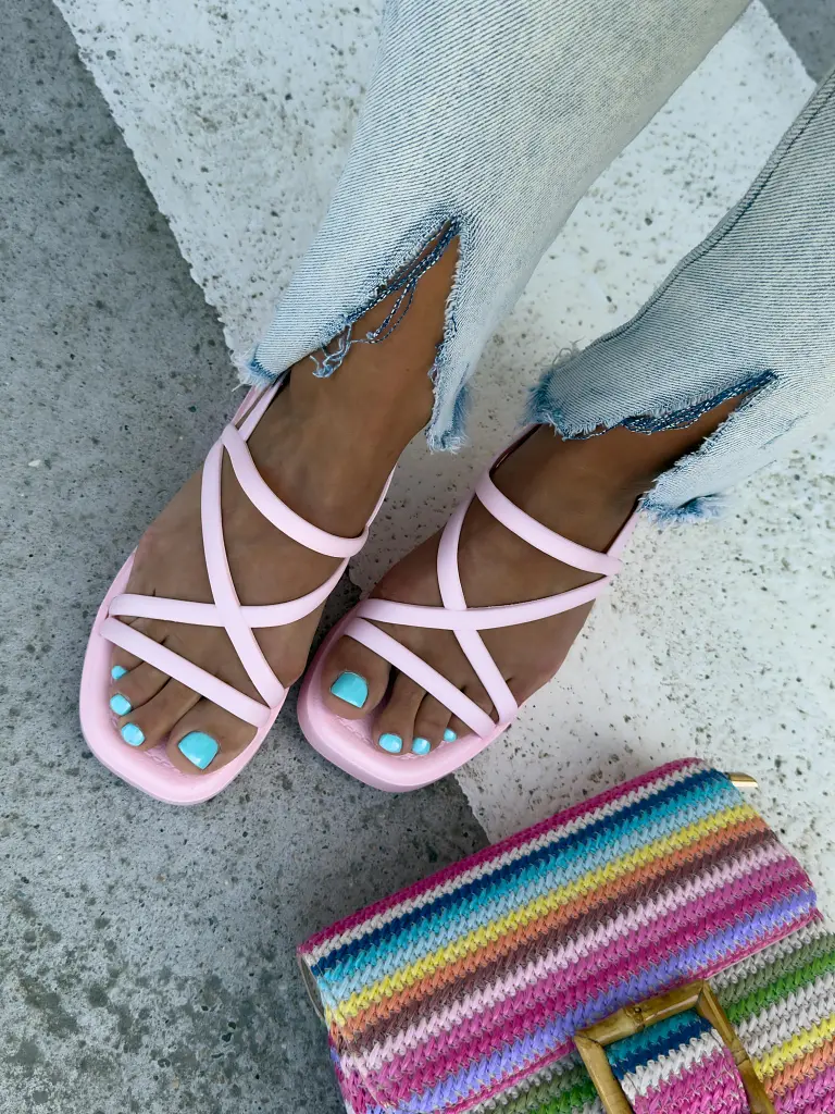 Baby pink platformové sandále ERIKA- - next