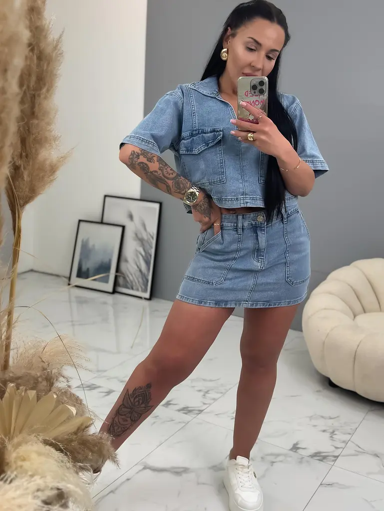 Krátky denimový top BRILLA