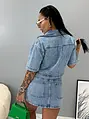Denim mini sukňa s vreckami SANDRA
