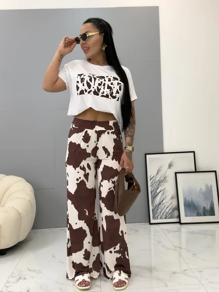 Vzorované dámske nohavice s gumeným pásom FABIOLA - next