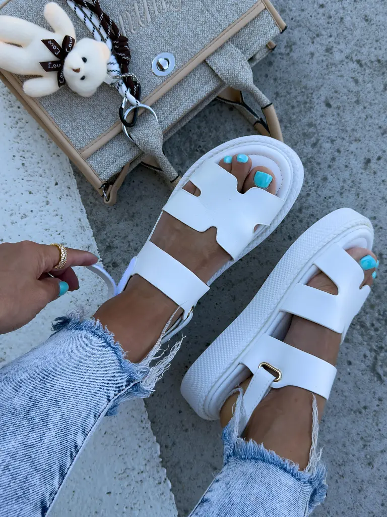 Biele dámske sandále MORENA