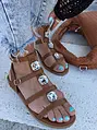Hnedé sandále zdobené kamienkami KENDALL