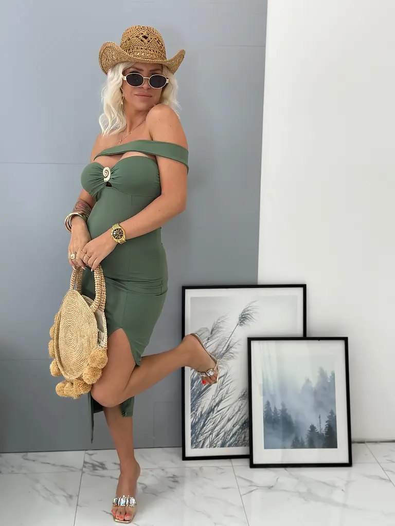 Midi šaty s predným rozparkom HOLLIE