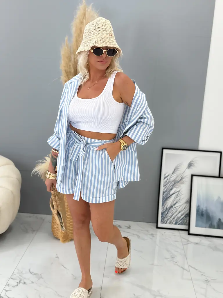 Pásikavý dámsky komplet s opaskom DANIELA - next