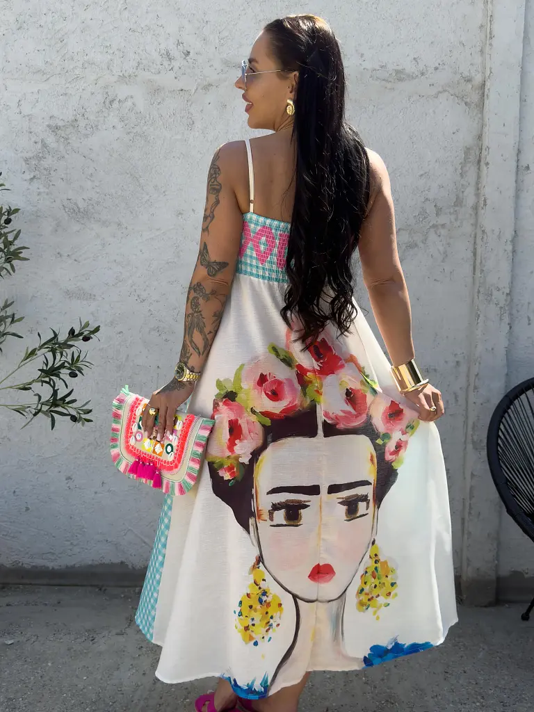 Dlhé vzorované ľanové šaty SUMMER - next