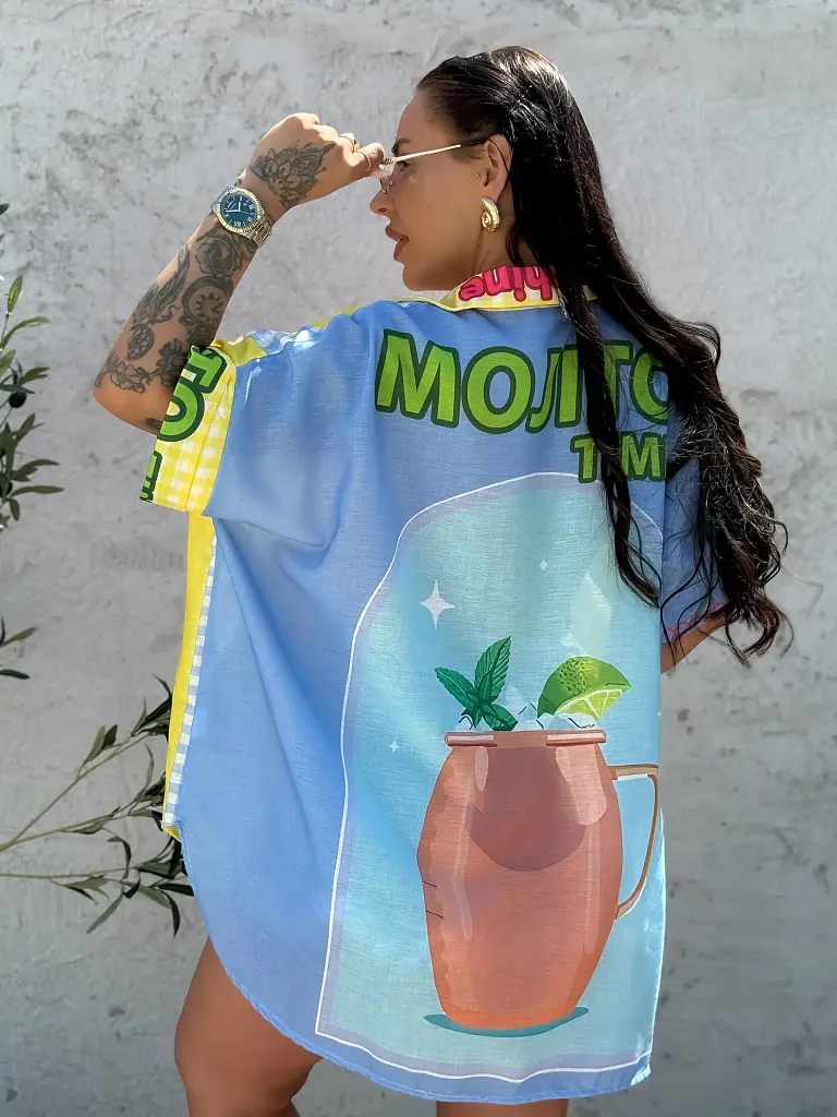 Asymetrická ľanová košeľa FARMA - next