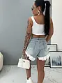 Extravagantné kombinované denim šortky MERYN