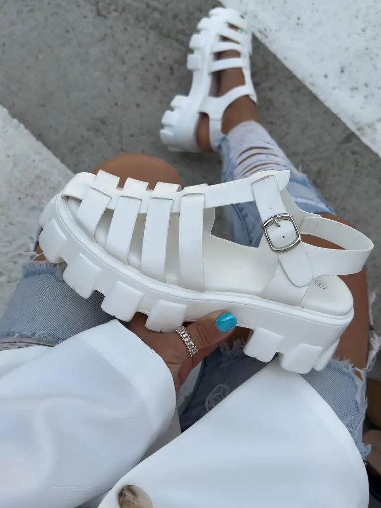 Biele platformové sandále HERMA