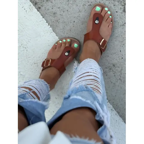 Dámske šľapky so zlatou ozdobou PAULINA veľkosť: 36