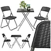 Bistro set z imitácie ratanu 3v1 - stôl + 2 stoličky