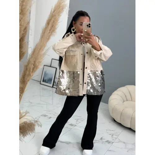Extravagantná bunda z čistej bavlny KAREN veľkosť: one size