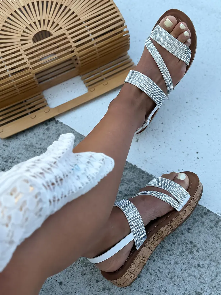 Platformové sandále zdobené kamienkami DEBORAH-