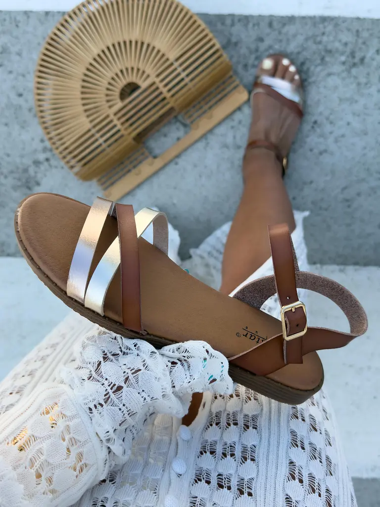 Zlato camel sandále MICHELLE-